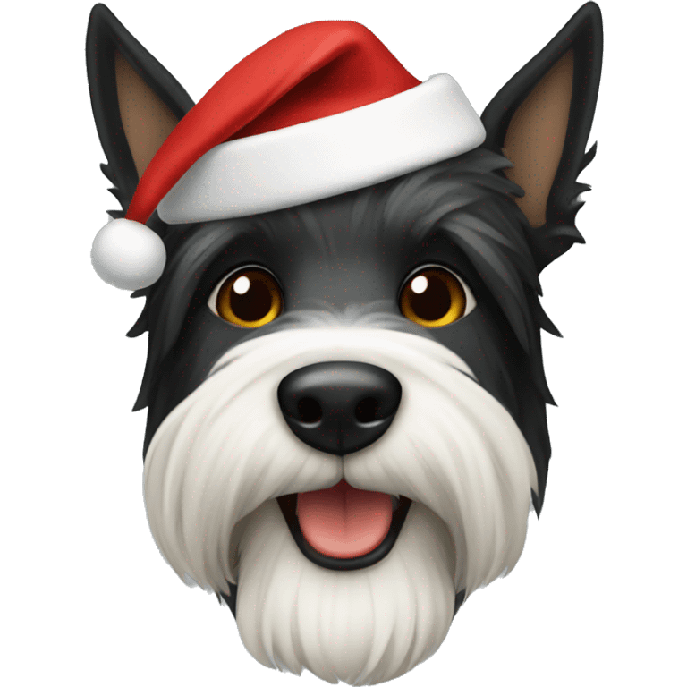 Scottish terrier male Santa hat emoji