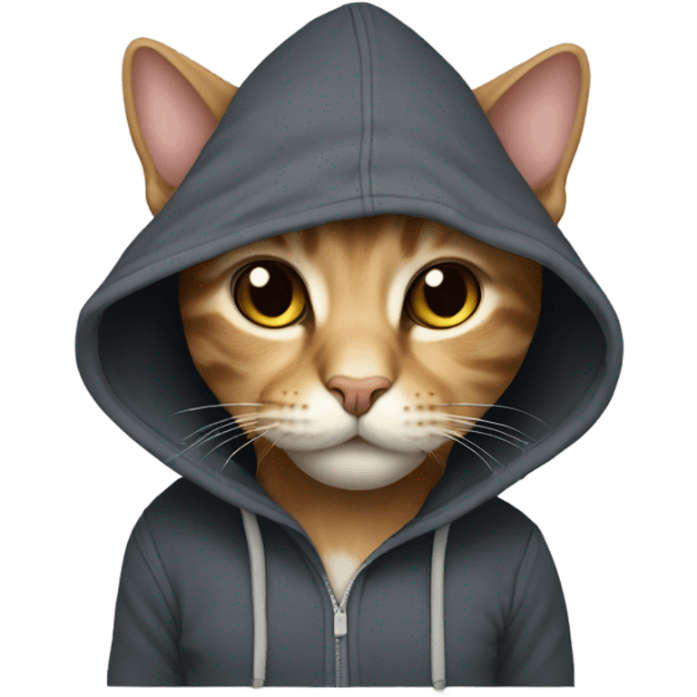 Cat wearing a hoodie  emoji