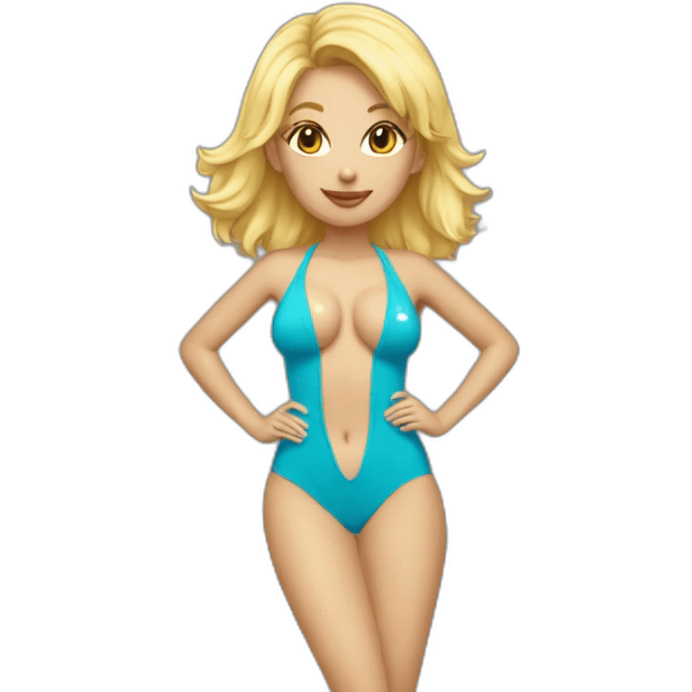 hot catgirl blonde swim suit emoji