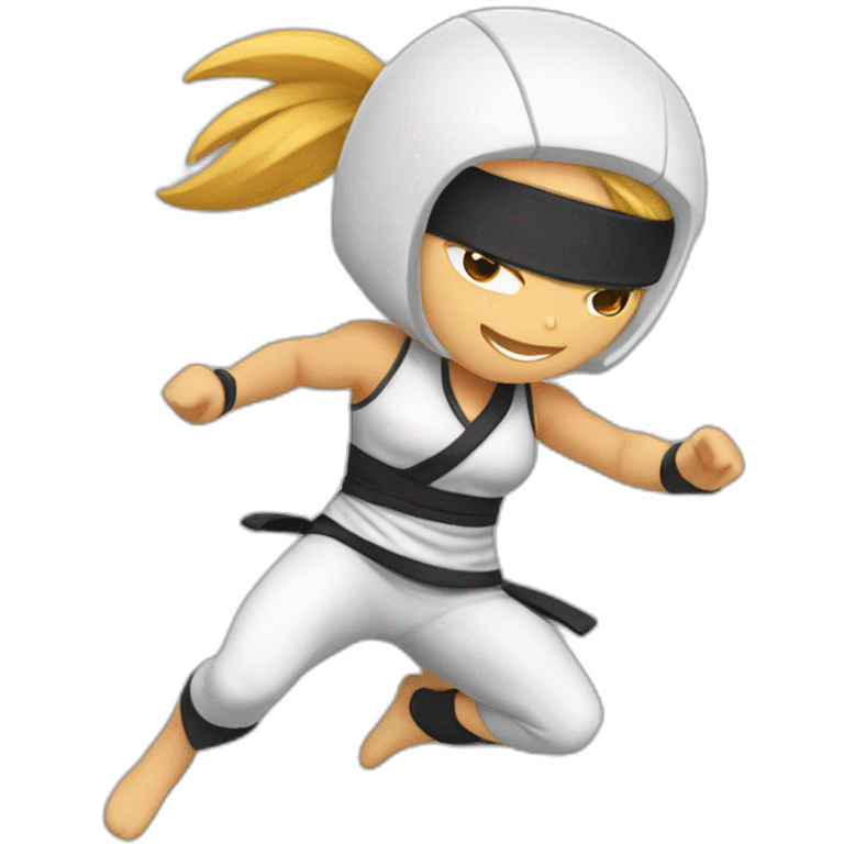 Female White Ninja Warrior Athlete jumping emoji