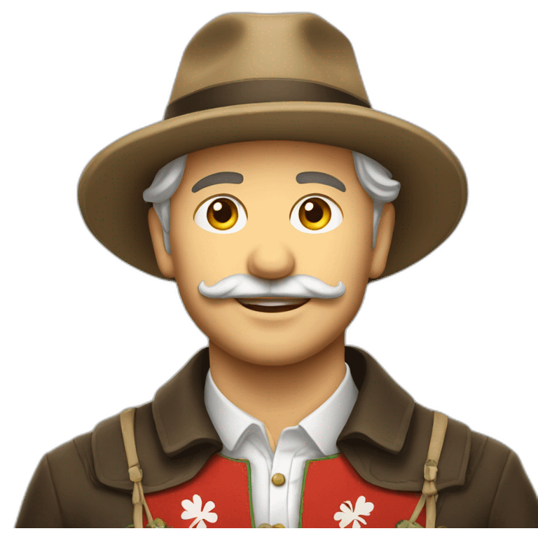 Swiss man in tracht suit with hat emoji