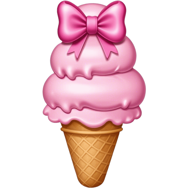 pink ice cream with a bow on top emoji