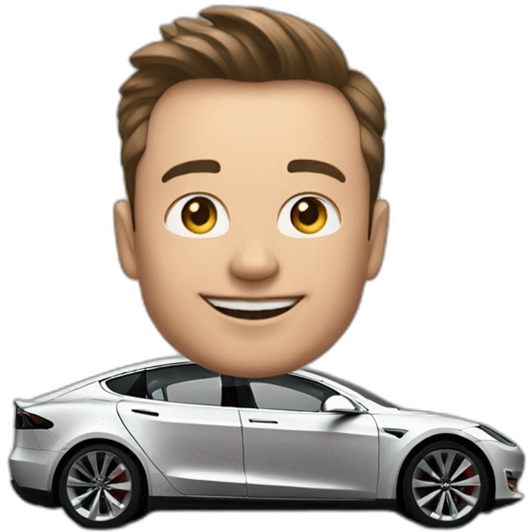 elone musk in a tesla emoji