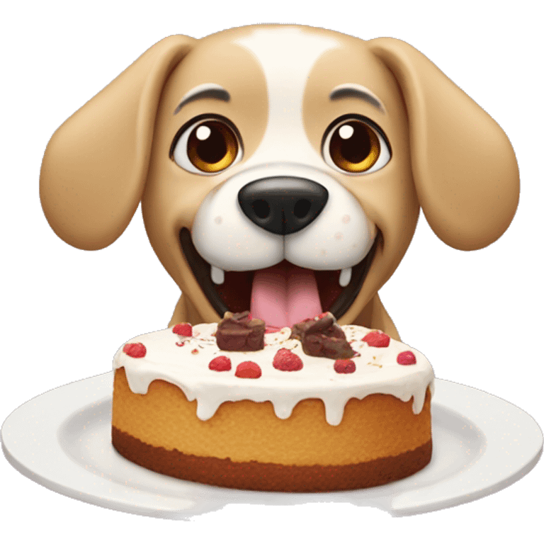 dog eating cake emoji