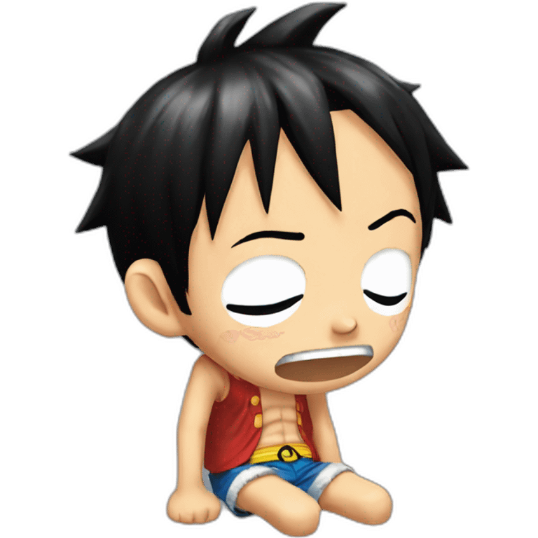 luffy bawling his eyes out crying and his knees emoji