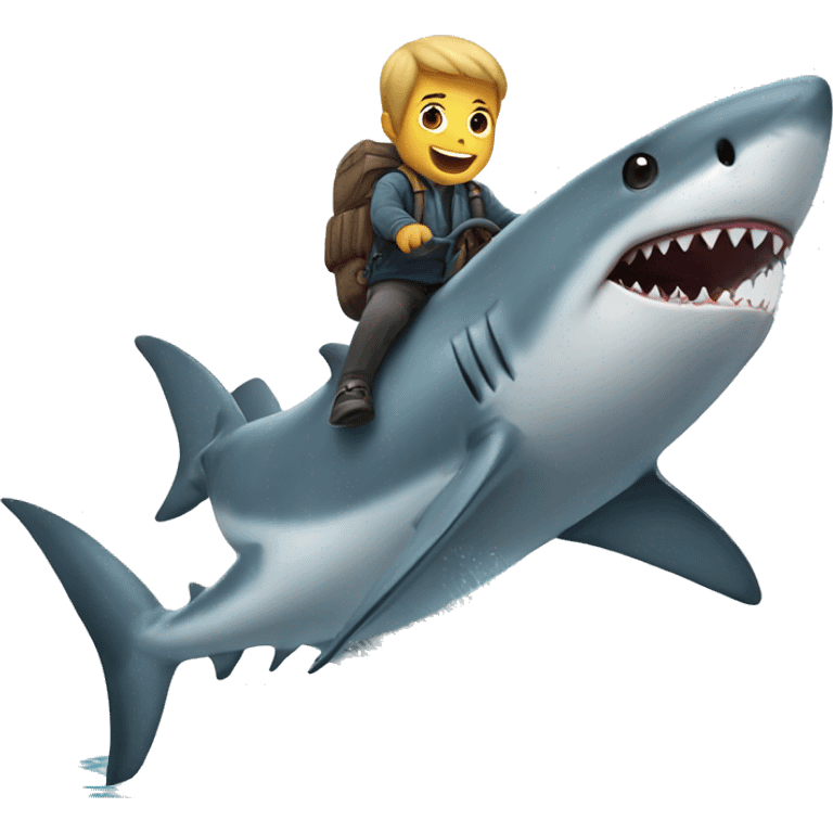 shark riding emoji