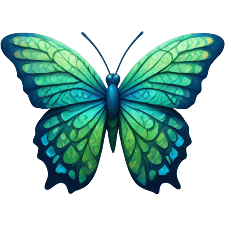 Green blue butterfly  emoji