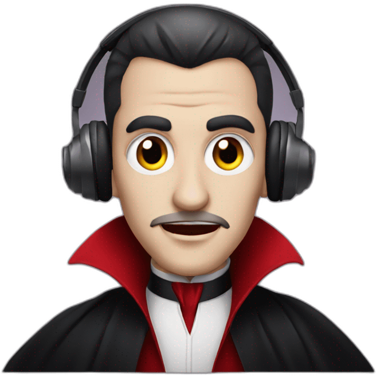 dracula with headphones emoji