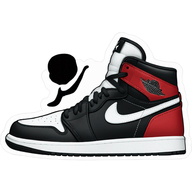 Black and white Jordan 1 single shoe emoji