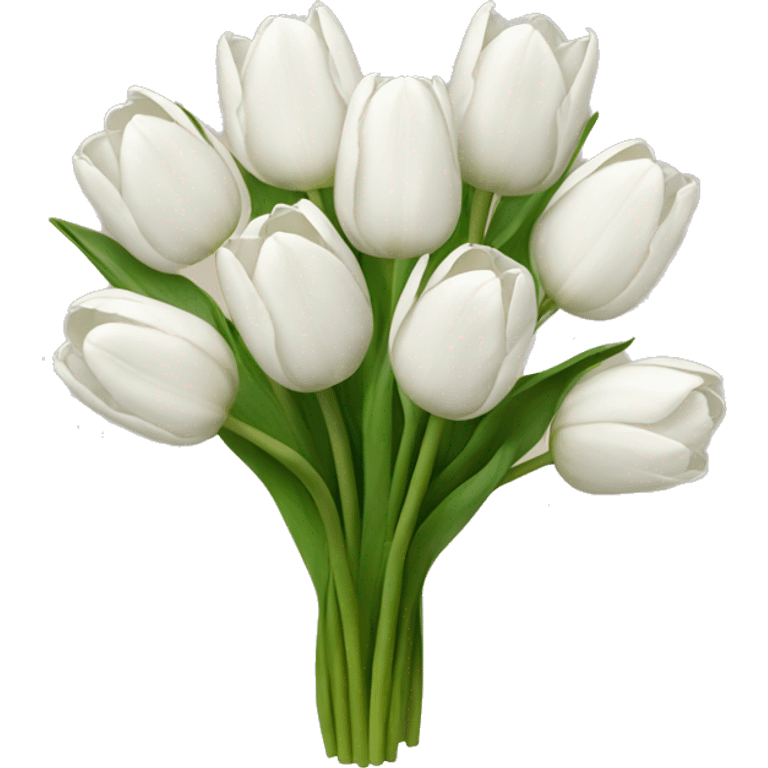 white tulip bouquet  emoji