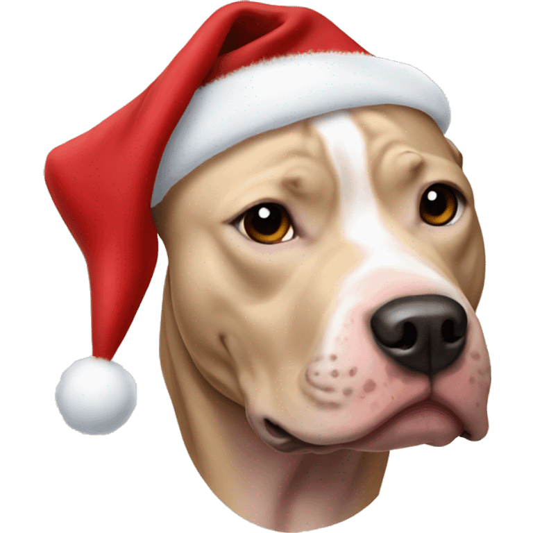 Beige pitbull Christmas  emoji