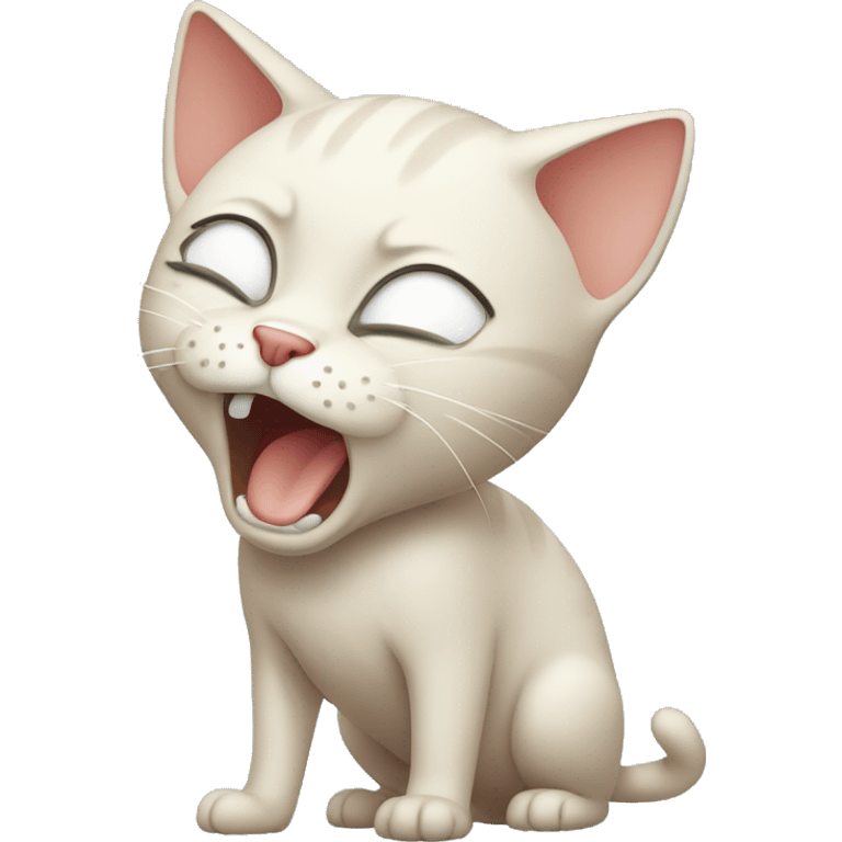 Bald cat crying standing up emoji