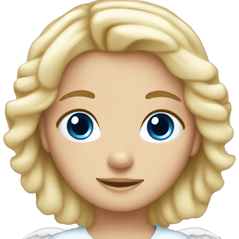 blonde hair blue eyed girl angel emoji