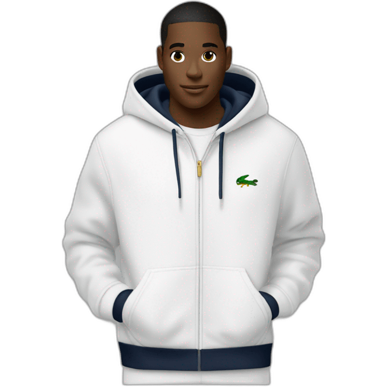 Lacoste tênis black friends with white lacoste hoodie emoji