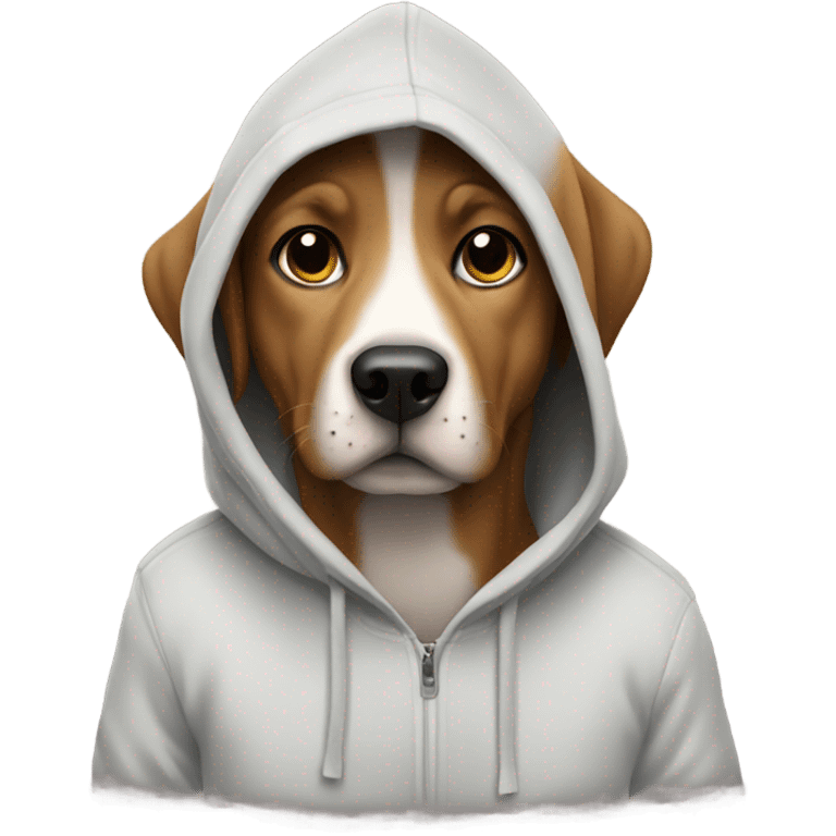 Dog wearing a hoodie  emoji