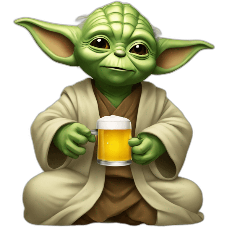 Yoda tomando cerveza  emoji