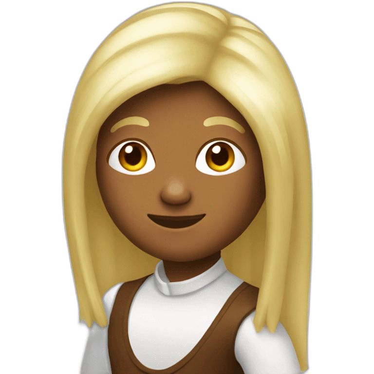 Oompa Loompa with long blonde hair emoji