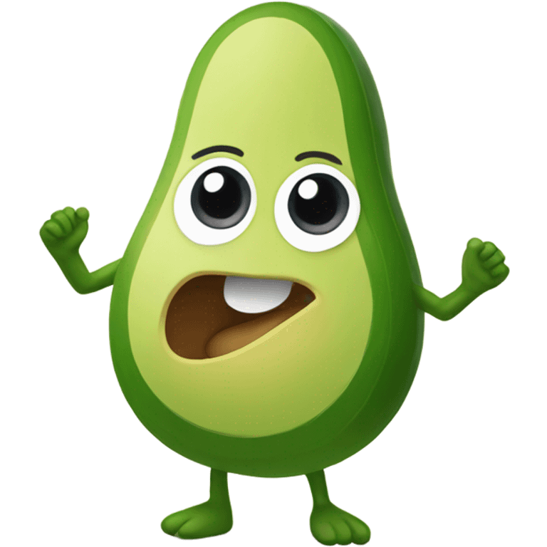 happy avocado with hands up emoji