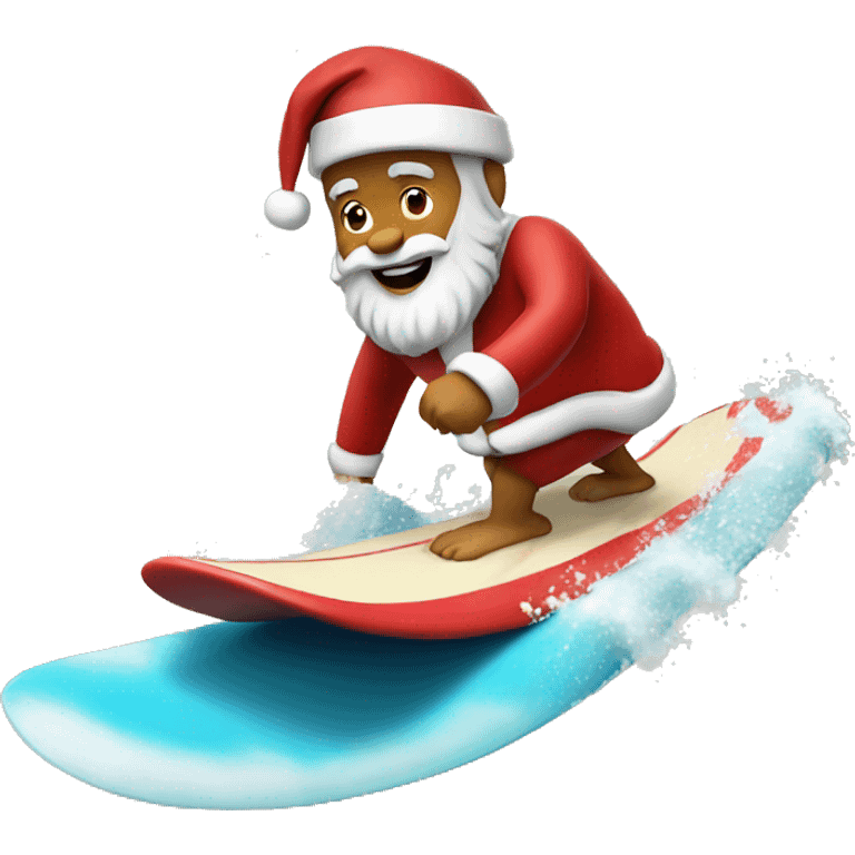 Santa surfing  emoji