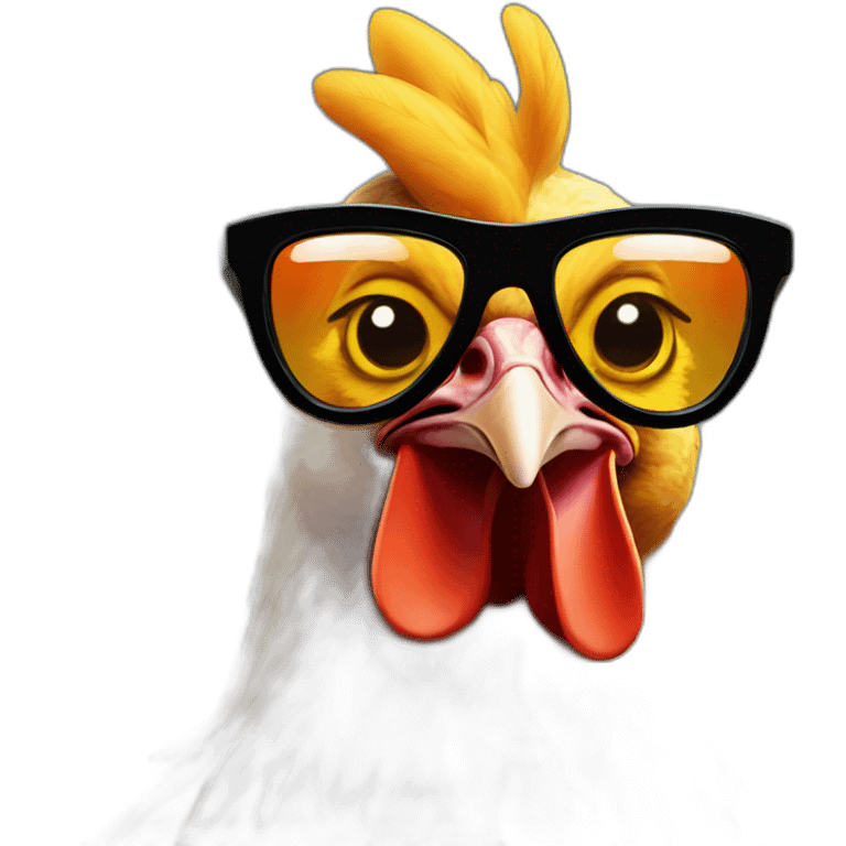 chicken with sunglasses emoji