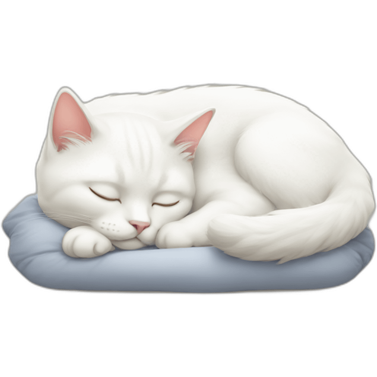 white cat sleeping emoji