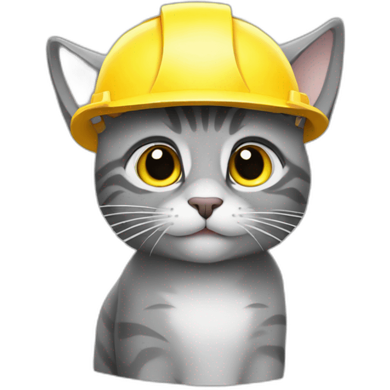 gray-cat with yellow construction helmet emoji