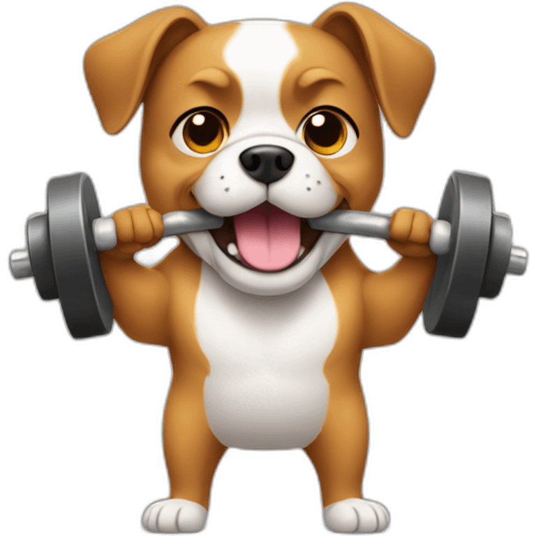 dog lifting weights emoji