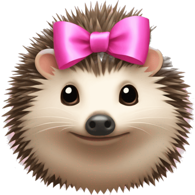 hedgehog with a pink bow emoji