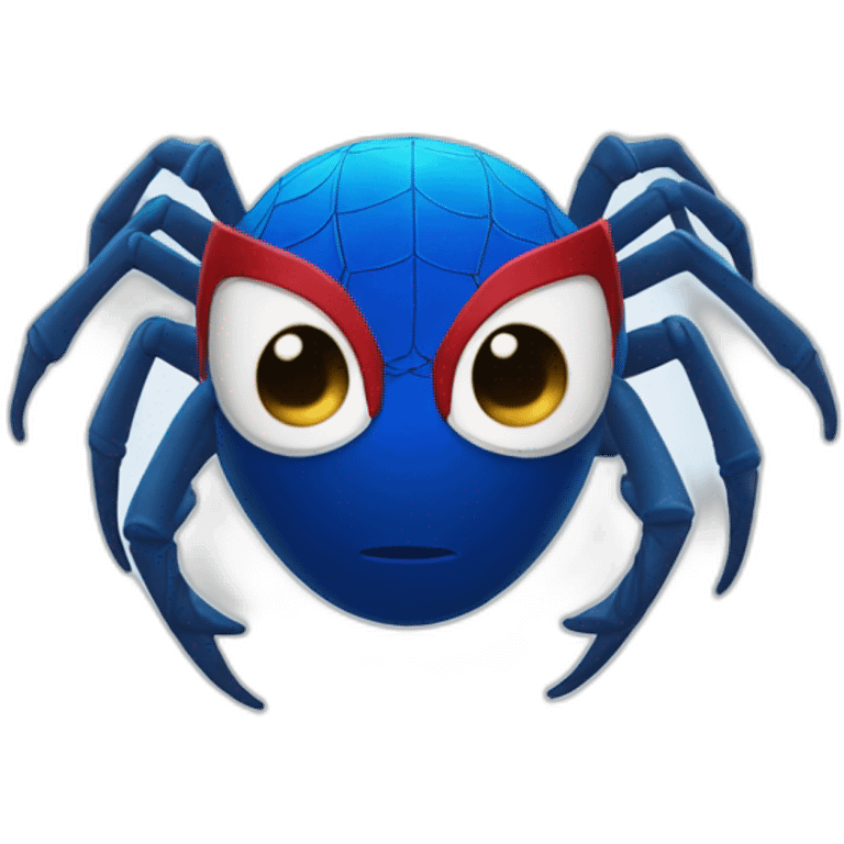 Blue gradient spider man, white eye emoji