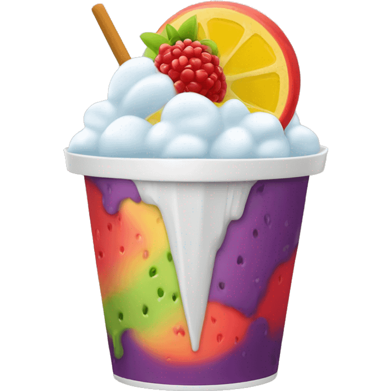 Fresh fruit shave ice in cup emoji