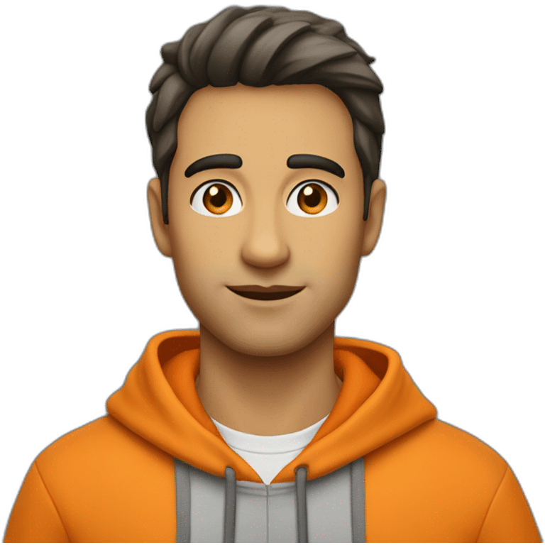 alfio bardolla with orange hoodie emoji