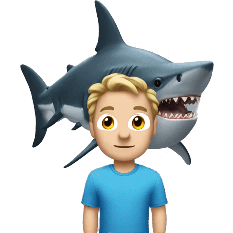 Harry with shark on head emoji