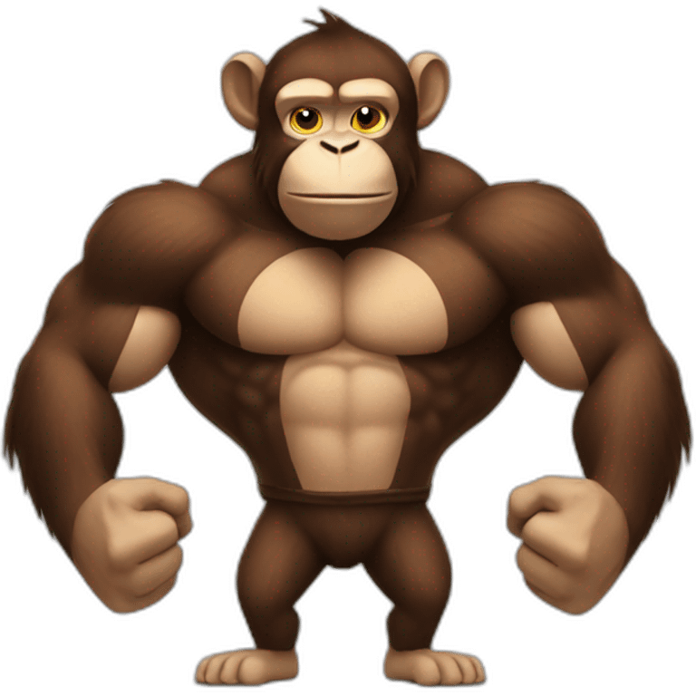 Monkey with Big biceps emoji