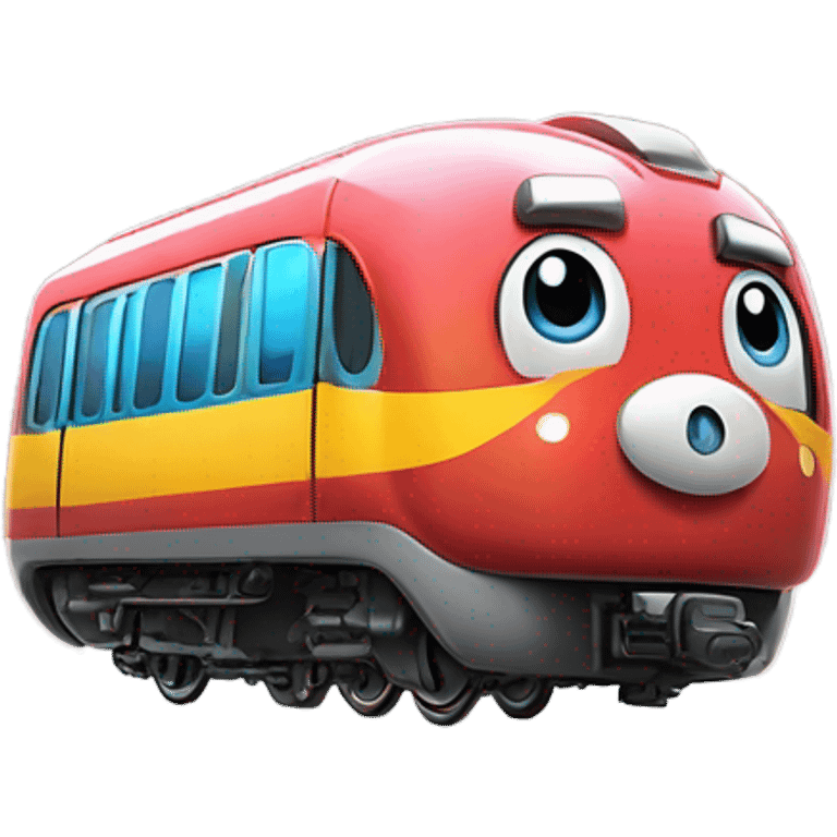 Electric Train with Kirby eye style  emoji