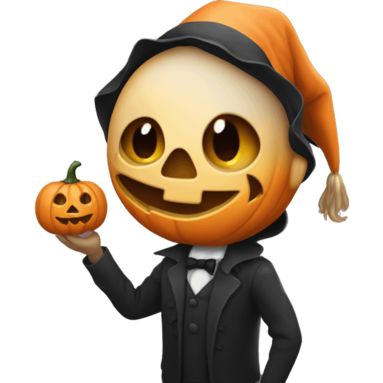 Calaza de halloween elegante con algo valioso en la mano emoji