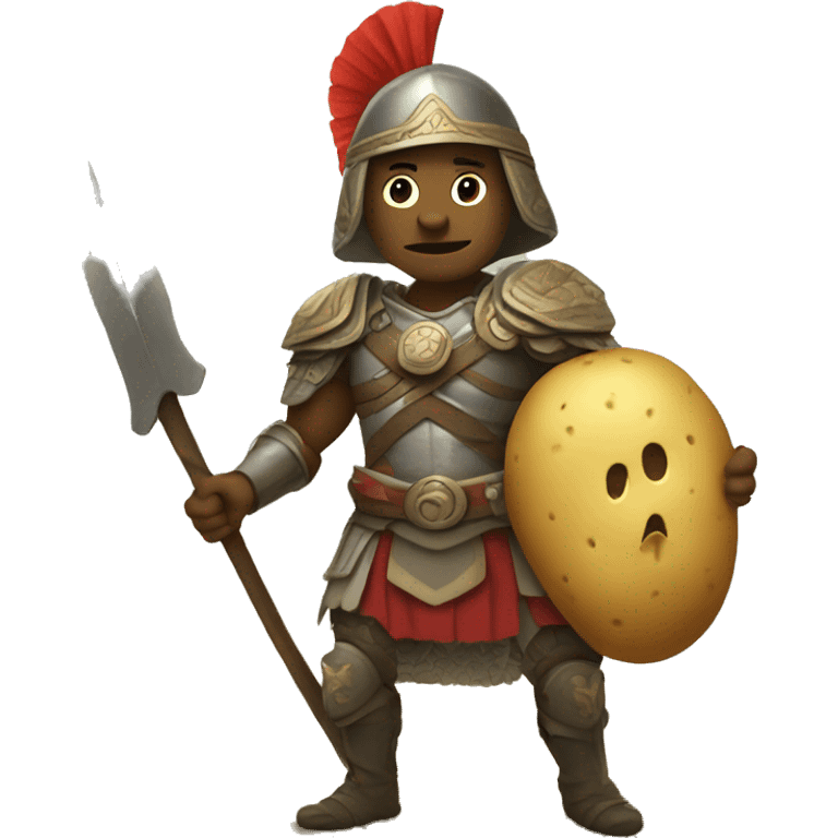 a warrior whith a potato pet emoji