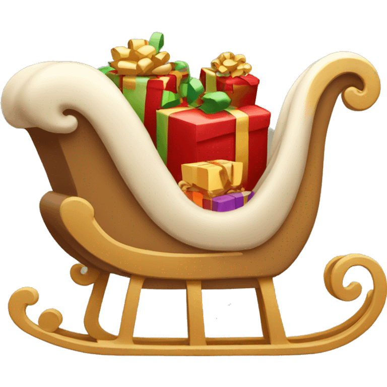 beige sleigh with gifts emoji