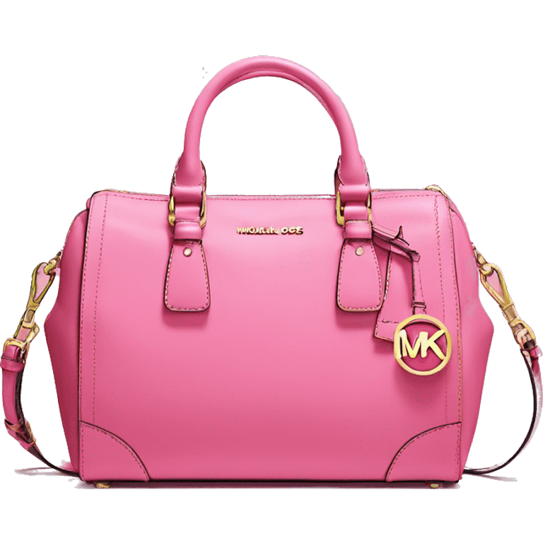 Realistic bubblegum pink designer Michael kors satchel purse. emoji