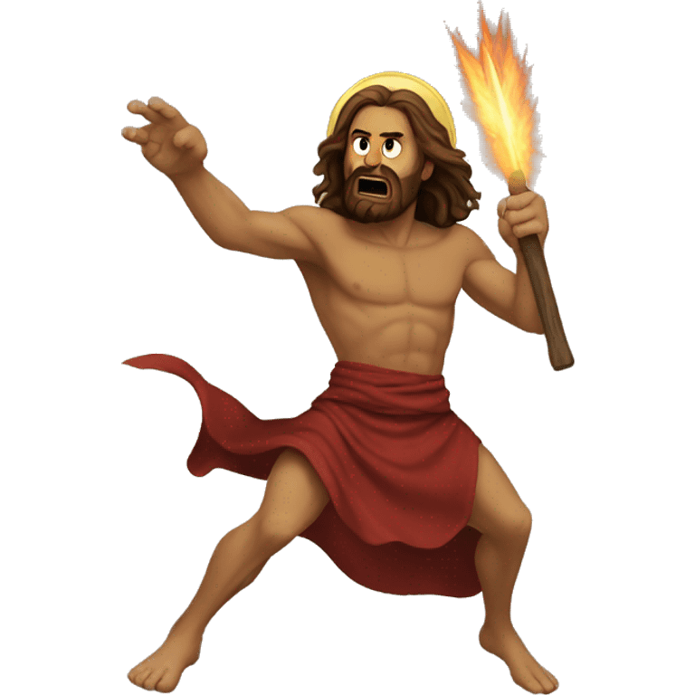 Jesus fighting demon  emoji