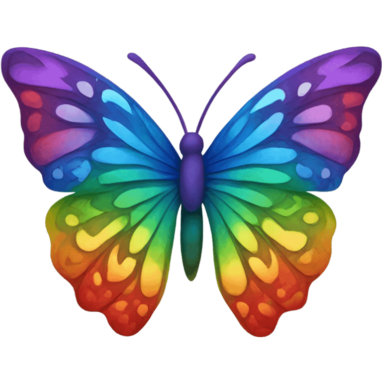 Rainbow colored butterfly emoji