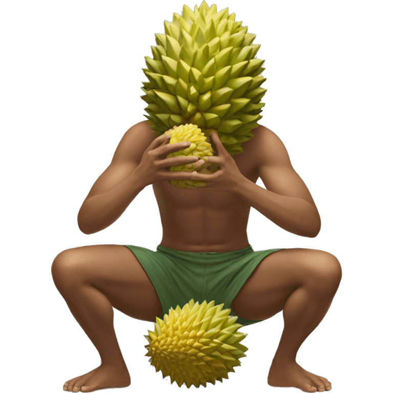 Kneeling on durian fruit emoji