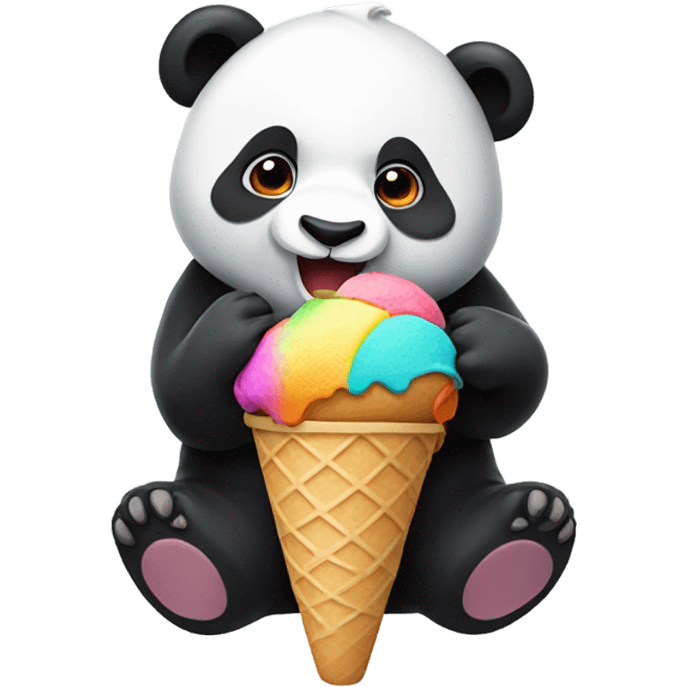 Panda eating ice cream emoji