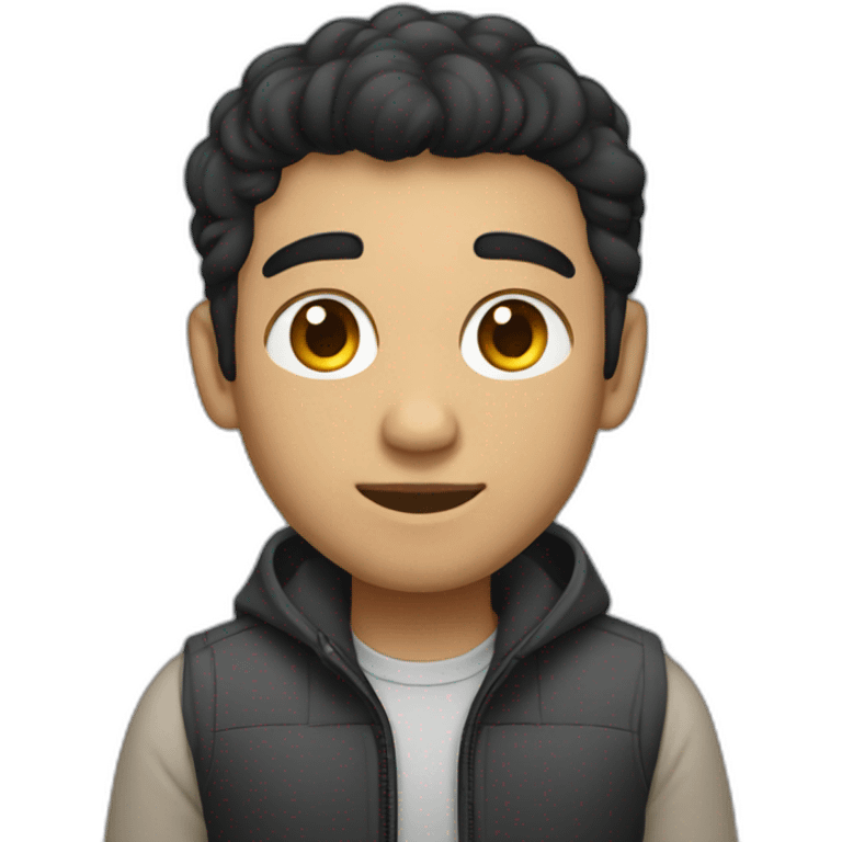 developer with mac laptop in front light skin tone and black hair emoji