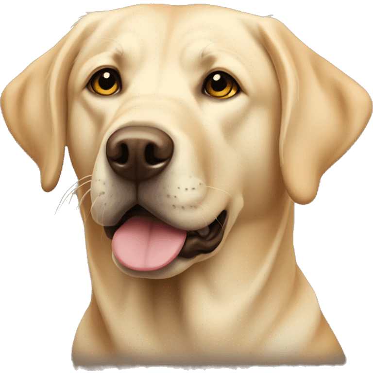 Yellow lab with flesh toned nose emoji