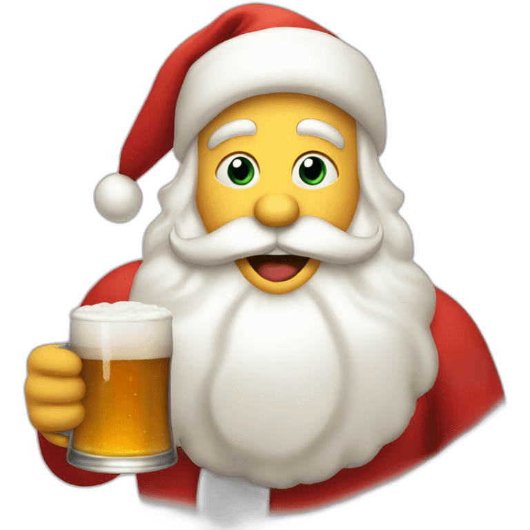 Santa claus drinking beer emoji