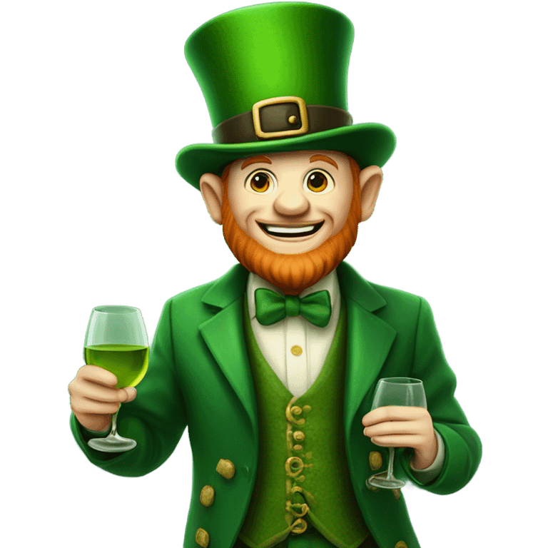 Irish leprechaun drinking wine  emoji