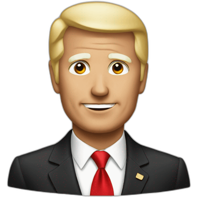 President with red button emoji