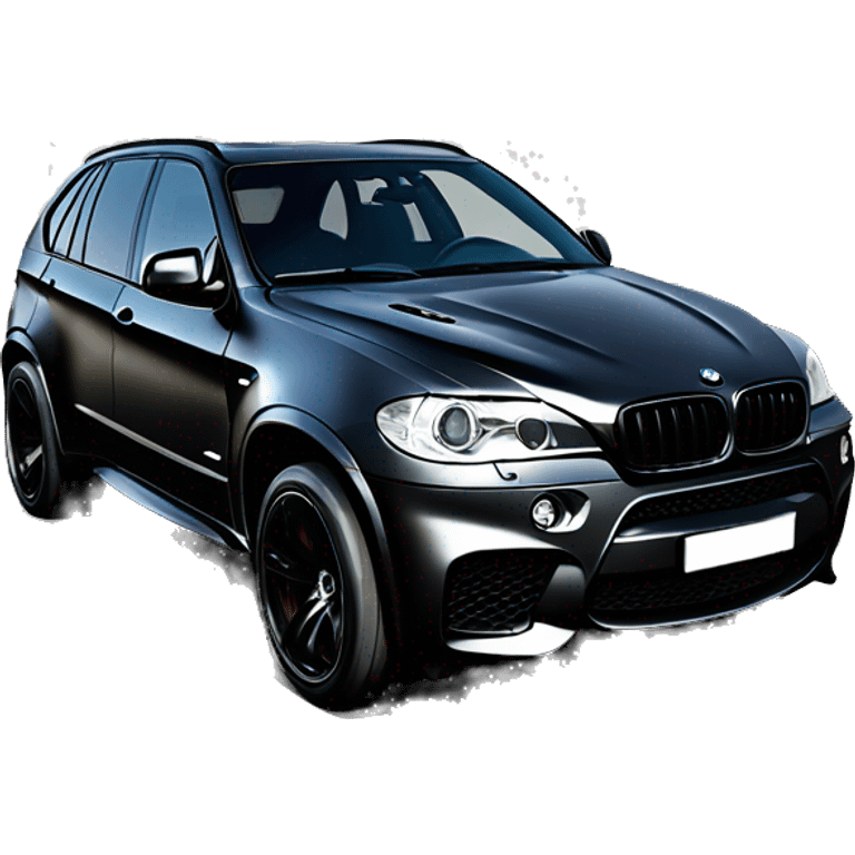 BMW X5M black and number plate RAV 15 emoji