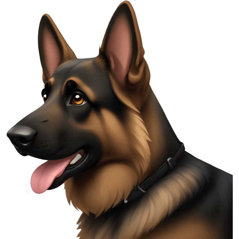 Dark sable German shepherd dog emoji