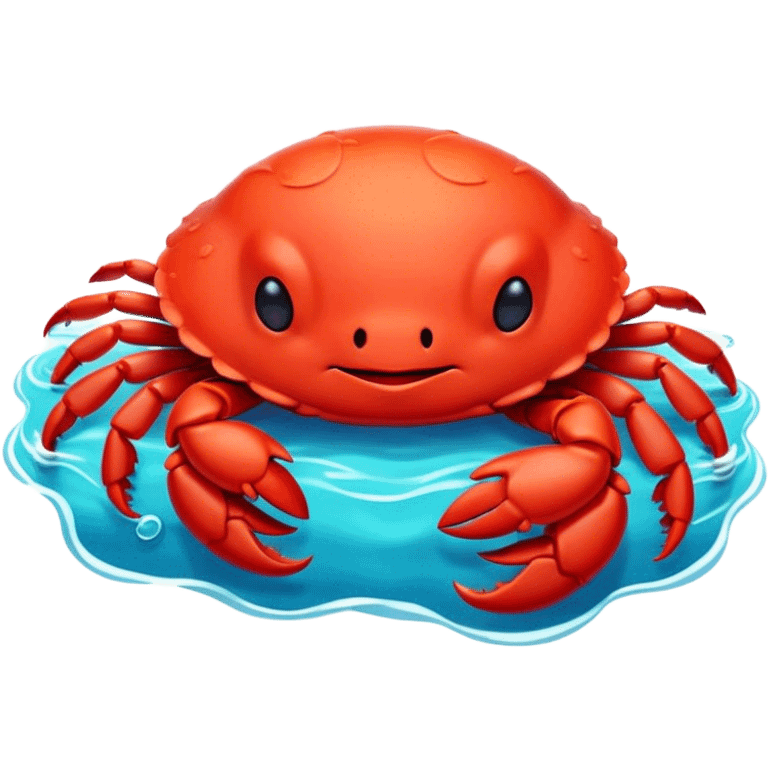 Meme-Worthy Cute Sleeping Red Crab Portrait Emoji, Head resting peacefully with a contented smile, showcasing a robust, vivid scarlet carapace and softly closed eyes in serene slumber, Simplified yet adorably endearing features, highly detailed, glowing with a soft, drowsy ocean light, high shine, relaxed and utterly lovable, stylized with an air of playful laziness, soft glowing outline, capturing the essence of a sleeping red crab that feels destined to become the next viral icon of adorable rest! emoji